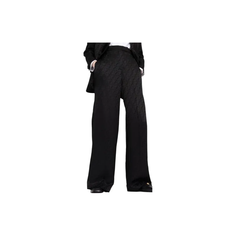 FENDI Ff Motif Wide-Leg Pants-4