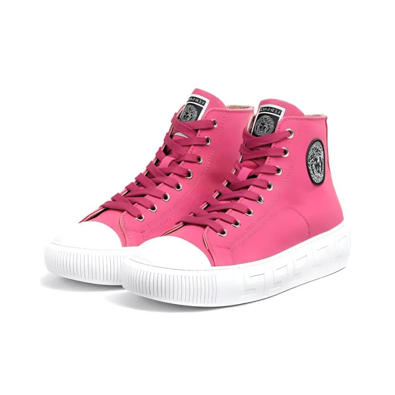 VERSACE Barocco Greca Coverage High-Top Running Shoes Women's Pink-2