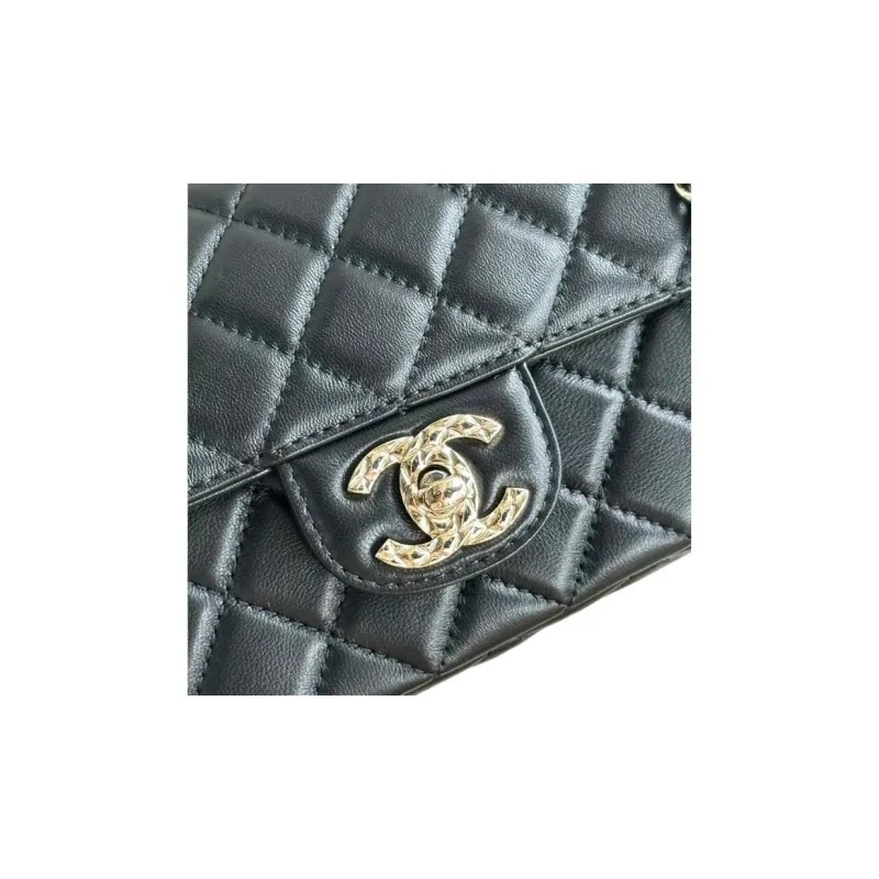 CHANEL Lambskin Shoulder Bag, Crossbody Bag, Handbag Women's Black-1