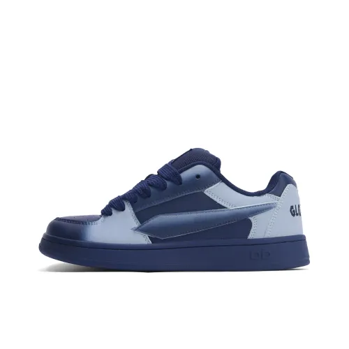 GLO BULL Skateboard Shoes Unisex Low-Top Deep Blue Stain