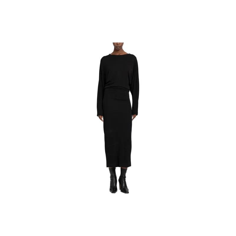 KHAITE The Trina Long Sleeved Open Back Midi Dress-2