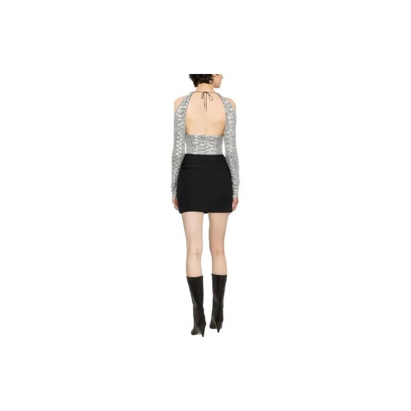 The Attico Sequin Embellished Cut Out Detailed Top-3