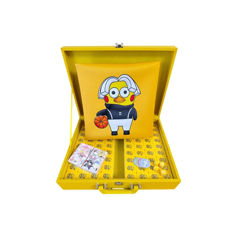 Imono Hand Crafted Mahjong Set For Home Use Yellow Koon Cartoon Style Cute Design Board Games-28