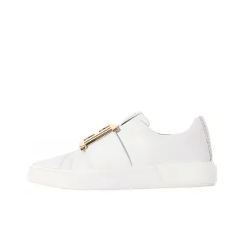 BALMAIN B Court Low Top Stylish Skateboarding Shoes Women's White
