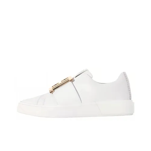 BALMAIN B Court Low Top Stylish Skateboarding Shoes Women's White