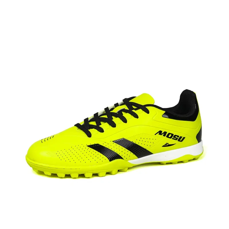Kuding Soccer Shoes Unisex Low Top Orange/Neon Yellow/Rose Red/Black Red-11