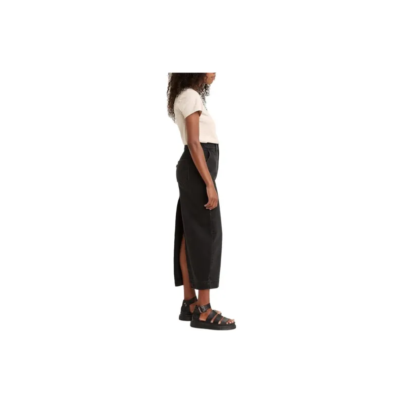Levis Levis/Levi's SS23 WellThread Series Denim Long Skirts Women's Black-3
