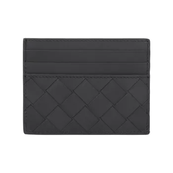 Bottega Veneta Leather Card Holder Men's Light Graphite