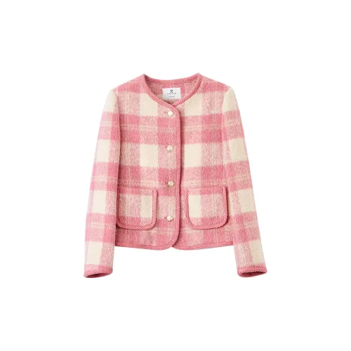 XIANGYING Jackets Coats Women's Barbie Pink
