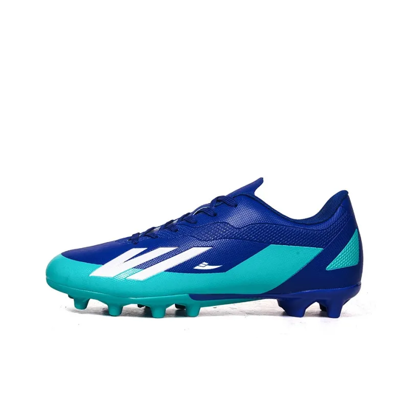 Kuding Soccer Shoes Unisex Low Top Black Royal Blue/Lake Blue/White/Orange Red-0