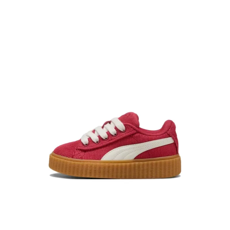 FENTY BEAUTY x PUMA Creeper Phatty Anti Slip Wear Resistant Low Top Kids' Skateboarding Shoes Red White Brown Kids'-0