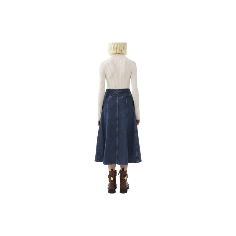 Chloé Faded Midi Denim Skirt-3