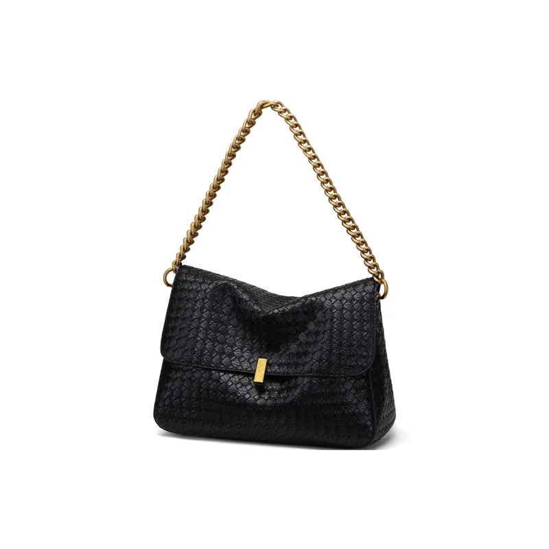 COMELY Cow Leather Patchwork Synthetic Leather Tote Bag Shoulder Bag Regular Women's Black-4