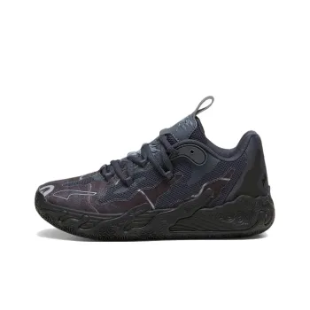 PUMA X LAMELO BALL Anti Slip Wear Resistant Low Top Children's Basketball Shoes Black Teenagers