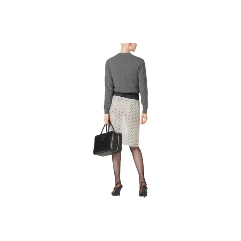 MIU MIU Logo intarsia Fine knit Cardigan-3