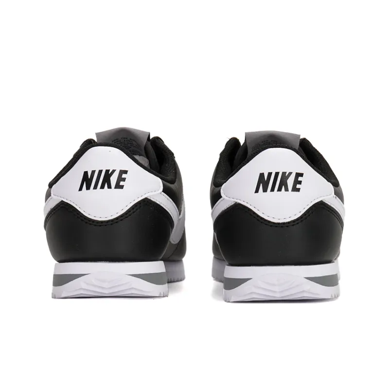 Nike Cortez Slip Resistant Low Top Kids Lifestyle Shoes Black White Unisex-5