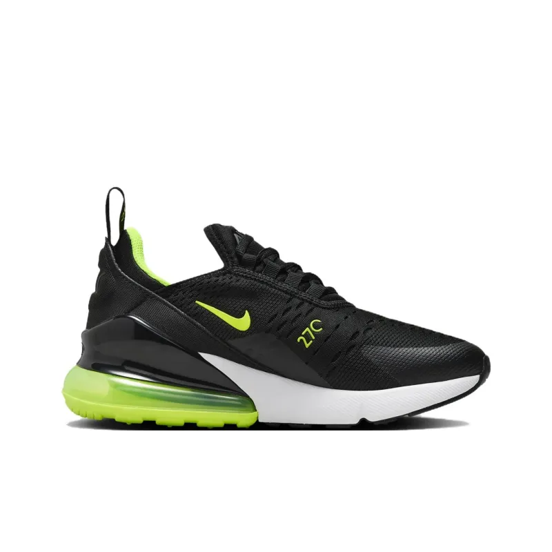 Nike Air Max 270 Anti Slip Wear Resistant Kids Lifestyle Shoes Black Green Teenagers-1