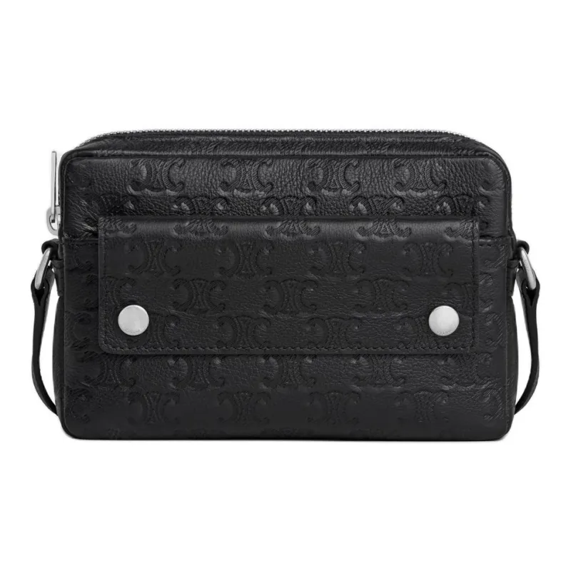 CELINE Calfskin Crossbody Bag, Shoulder Bag Mini Men's Black-0