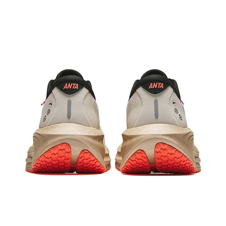 Anta Running Collection Anti Slip Wear Resistant Low Top Sprint Running Shoes Men's Beige Brown-3