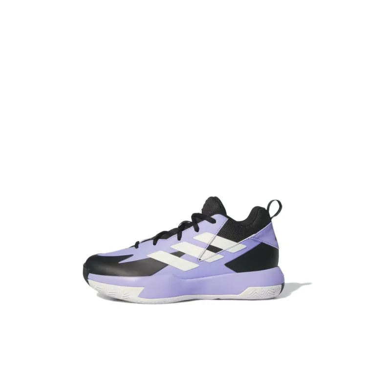 Adidas Cross Em Up Anti Slip Wear Resistant Low Top Children's Basketball Shoes Black Purple Kids'-0