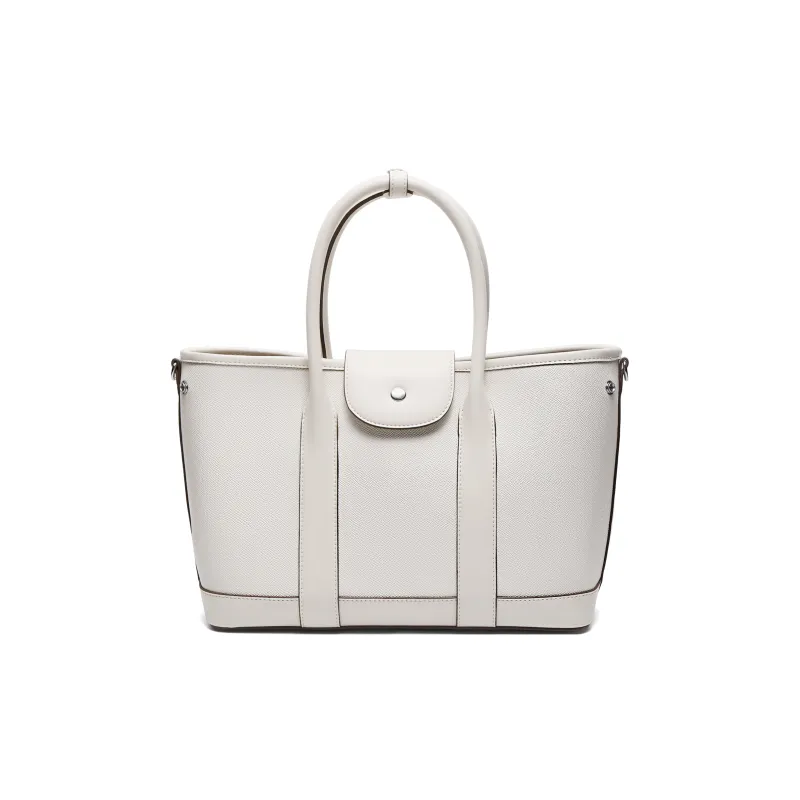 BELLE Cow Leather Patchwork With Artificial Leather Tote One Shoulder Handbag Women's Solid Color Plain-7
