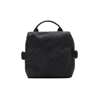 Burberry Nylon Check Jacquard Tile Shoulder Bag Black