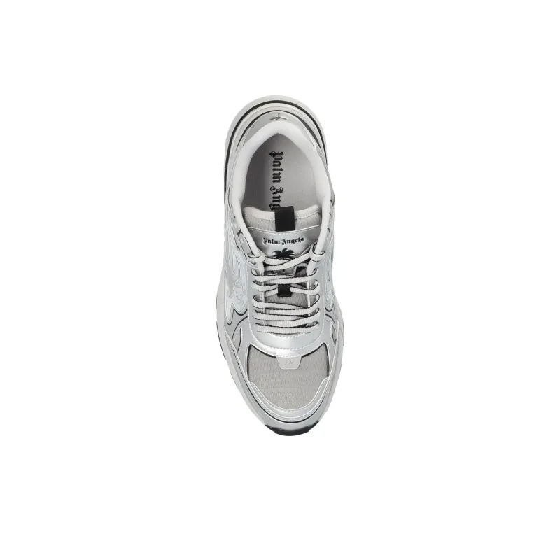PALM ANGELS Metallic Effect Palm Patch Sneakers-4