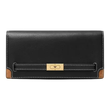TORY BURCH Calfskin Wallet Women's Black
