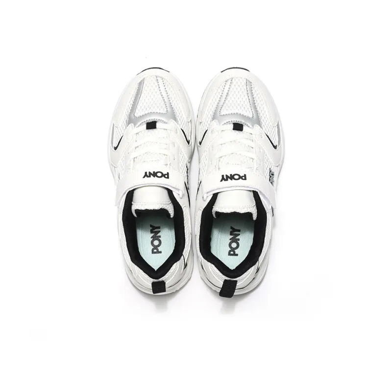 PONY Slip Resistant Cushioning Breathable Low Top Kids' Running Shoes White Black Green Kids'-3