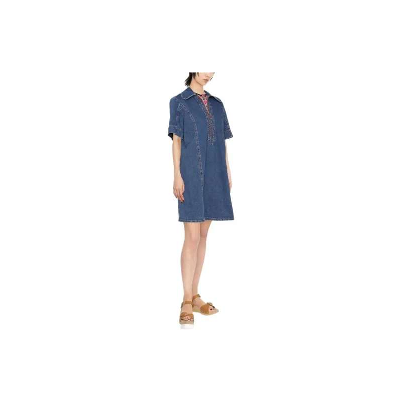 See By Chloe Denim Short Skirts Women's Blue-3