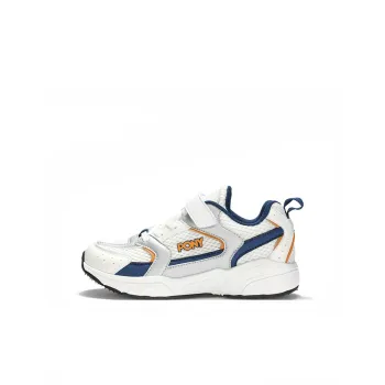 PONY Anti Slip And Wear Resistant Breathable Low Top Kids' Running Shoes White Orange And Blue Kids'