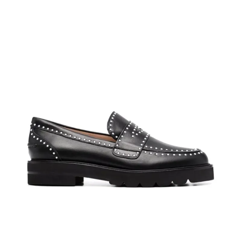 stuart weitzman Parker Pearl-embellished Loafers-1