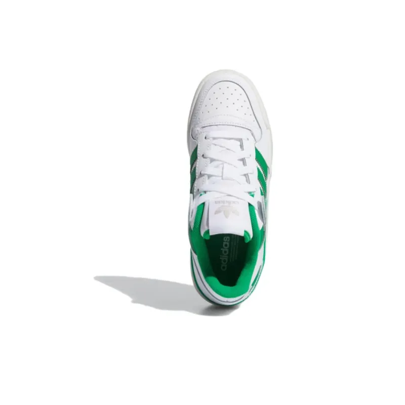 Adidas Originals FORUM Anti Slip Wear Resistant Low Top Kids' Skateboarding Shoes White Green Teenagers-2