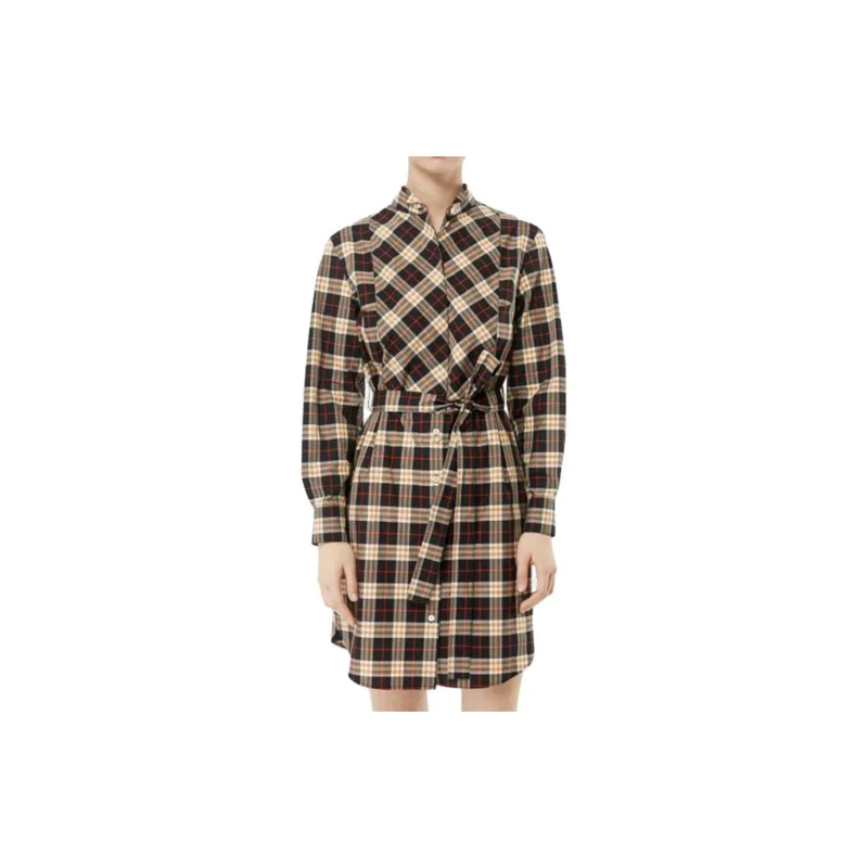 Burberry Long-Sleeved Dresses Women's Yellow-1