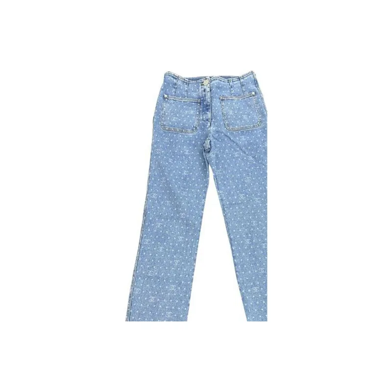 CHANEL 23 Spring Summer New Arrivals Jeans Women's Light Blue-4