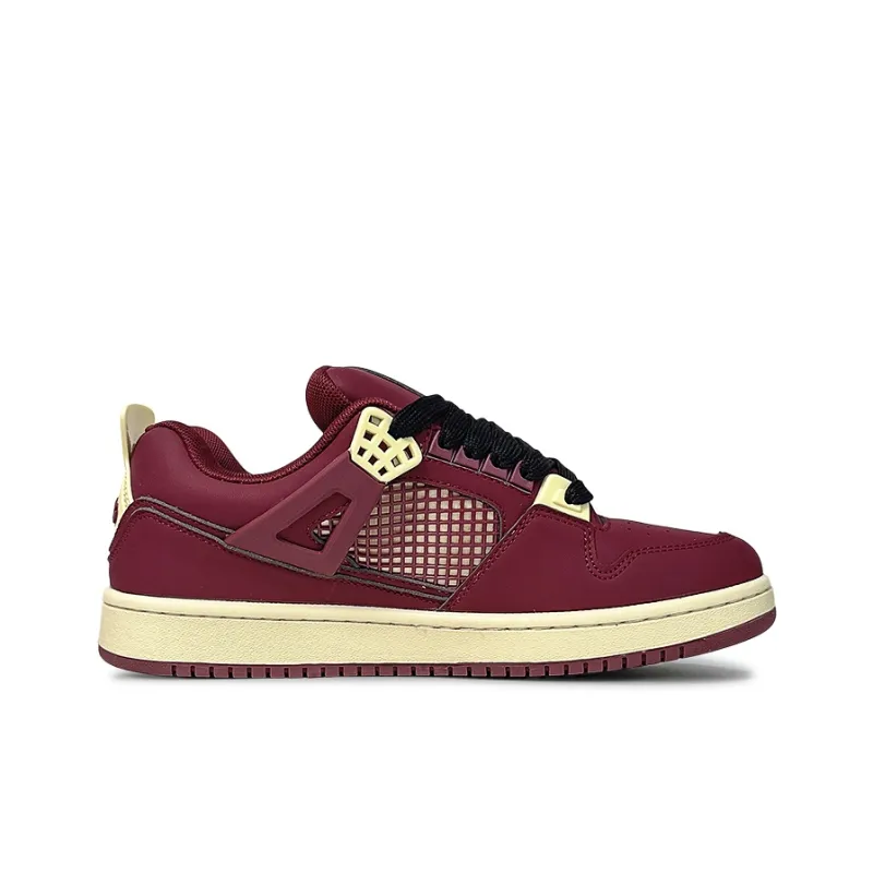 ZUIBANG Puffy Shoes Wear Resistant Low Top Skateboard Shoes Women's Angora Red-2