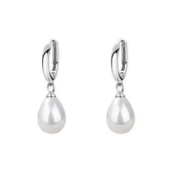 925 Sterling Silver Material Faux Pearl Accessory French Luxury Niche Design Sensual Hoop Earrings Women's