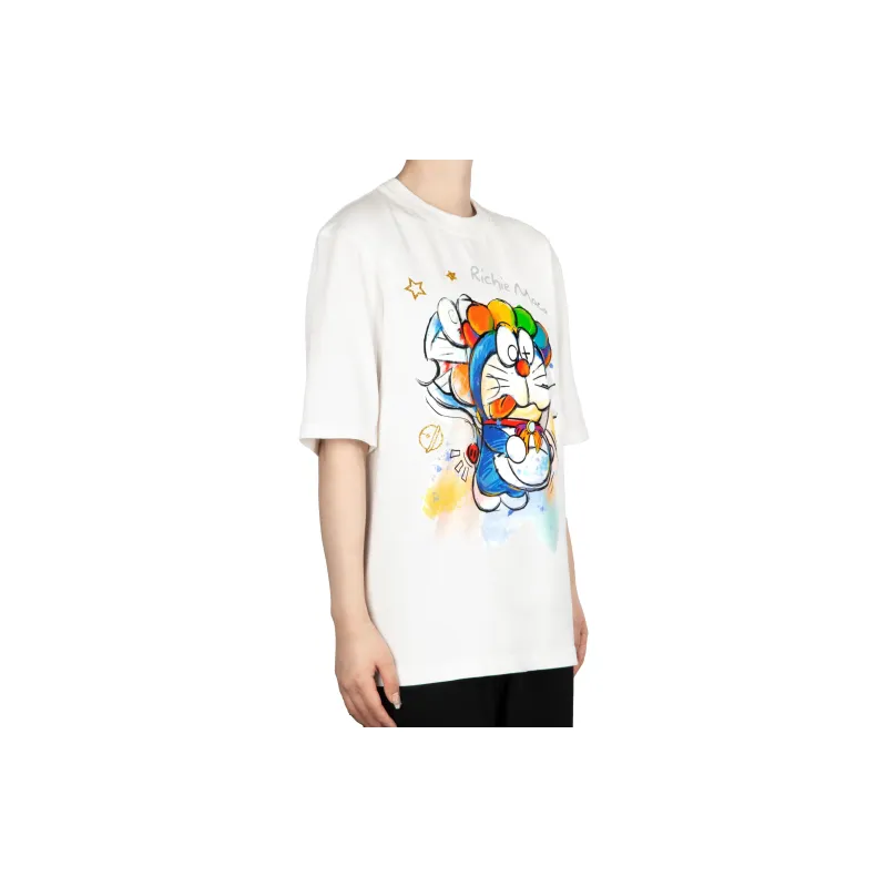 Richie Macie Drop Shoulder Sleeve T Shirt Unisex White-2