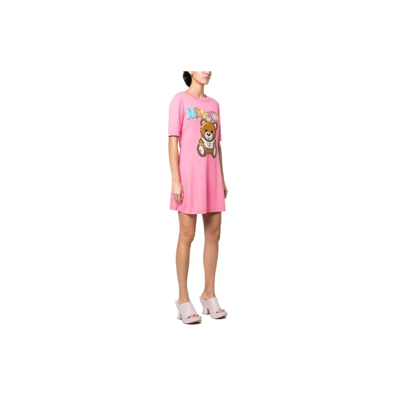 MOSCHINO Short-Sleeved Dresses Women's Pink-3