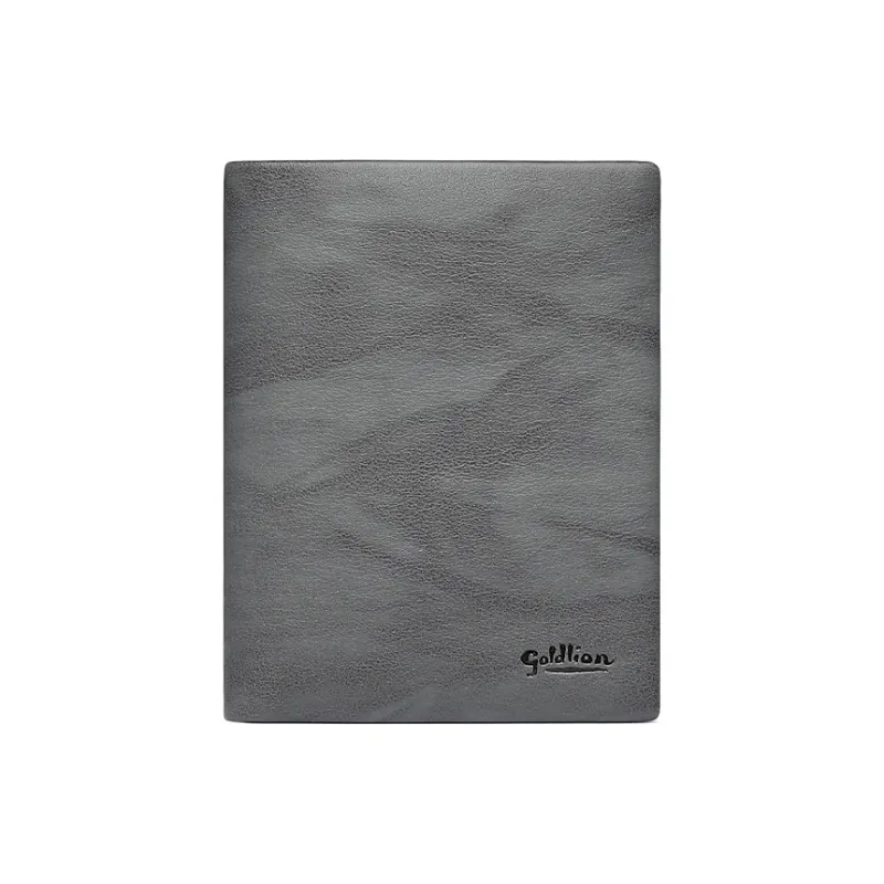 GOLDLION Top Grain Genuine Leather Wallet Regular Men's Gray-4