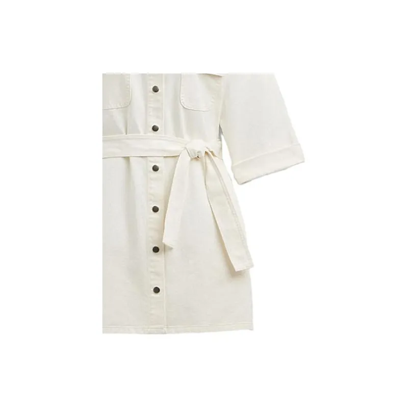 COACH Short Sleeved Dress Women's White-4