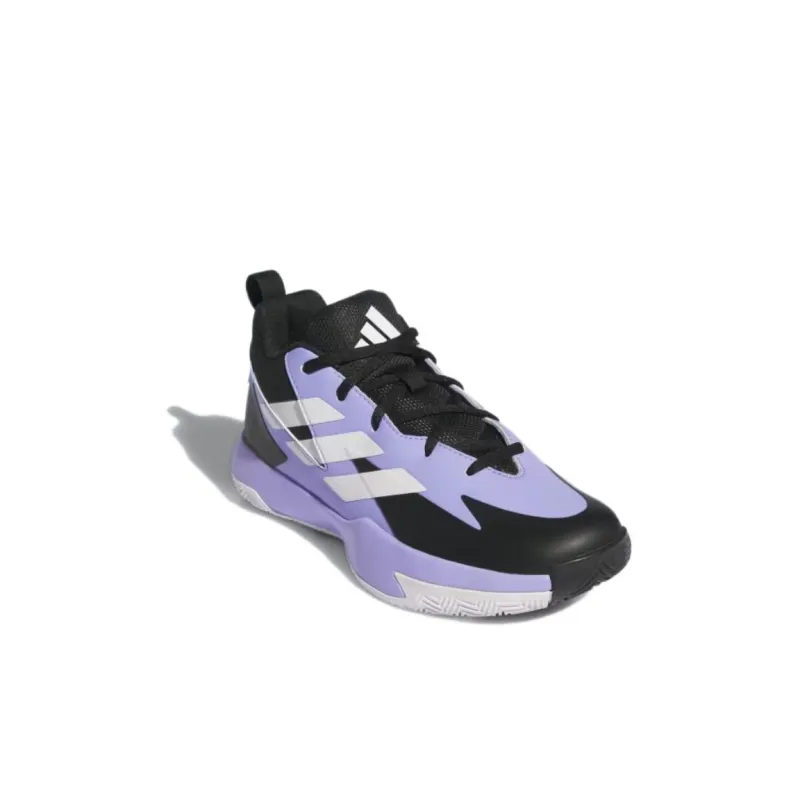 Adidas Cross Em Up Anti Slip Wear Resistant Low Top Children's Basketball Shoes Black Purple Kids'-2