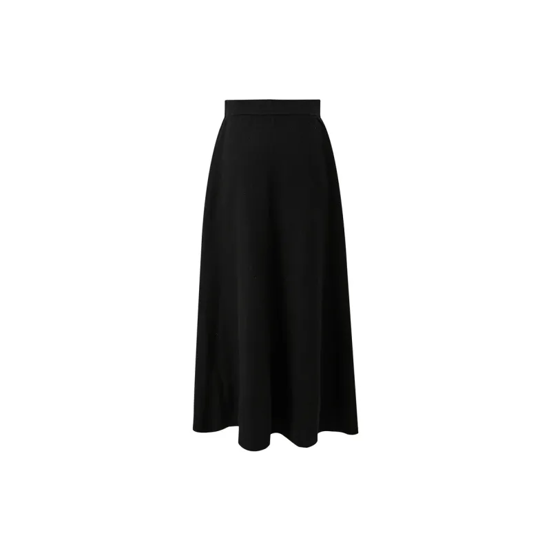 3COLOUR Casual Long Skirt Women's Classic Black-1