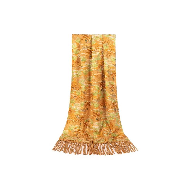 Shanghai Story 100% Mulberry Silk Scarves Women's Luxurious Golden Autumn, Gift Box Set-8