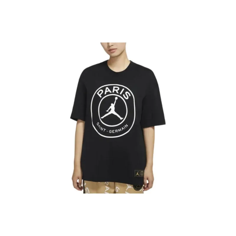 Jordan Drop Shoulder Sleeve T-Shirt Women's Black-3