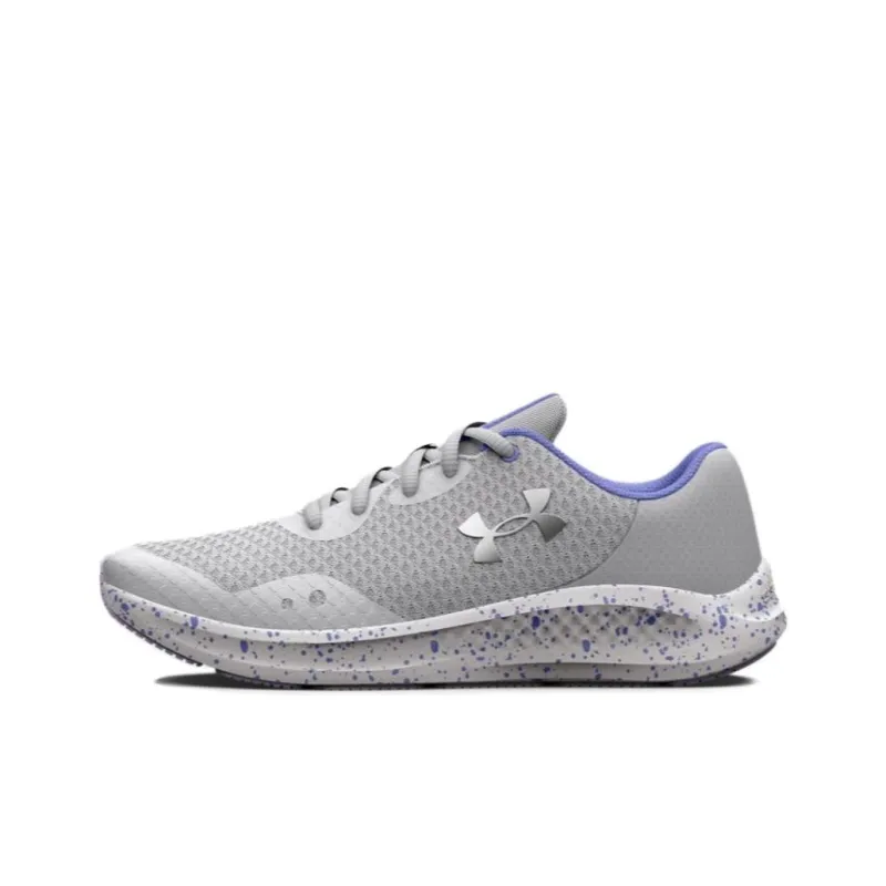 Under Armour Charged Pursuit 3 Anti-Slip Wear-Resistant Low-Top Kids' Running Shoes Gray Silver Teenagers-0
