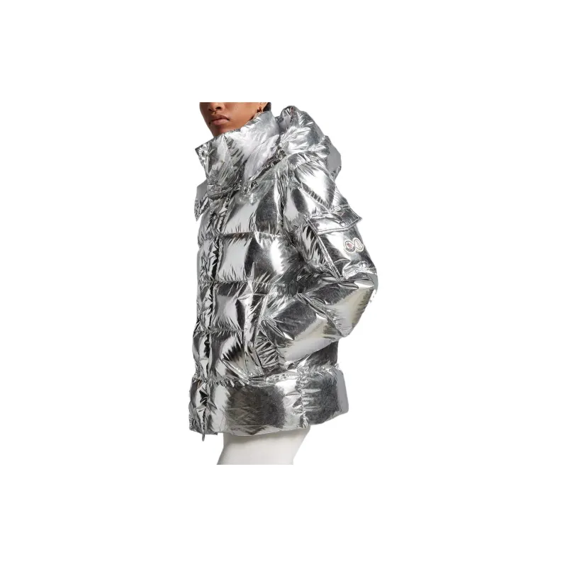 Moncler Women's Maya 70th Anniversary Special Edition Short Down Jacket Platinum-4