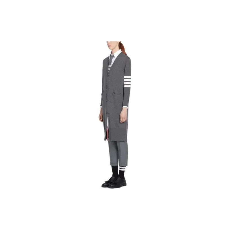 THOM BROWNE 4 Bar V neck Long Cardigan-3
