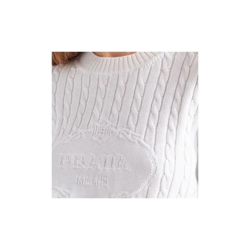 PRADA Logo intarsia Cable knit Jumper-1