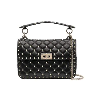Valentino Nappa Leather Shoulder Bag Women's Black